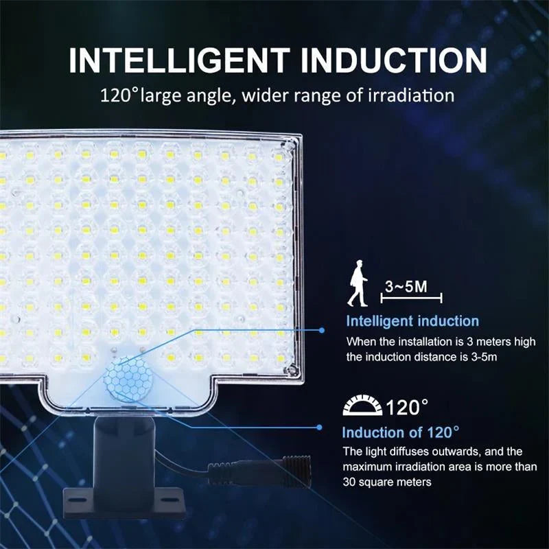 Solar Motion Sensor Light 106 LED IP65 Cordless Installation