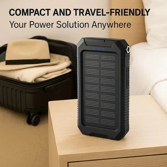 Solar Power Bank High-Capacity Waterproof Dual USB Ports