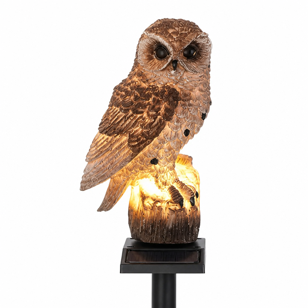 Solar-Powered Auto Dusk-To-Dawn Owl Garden Light