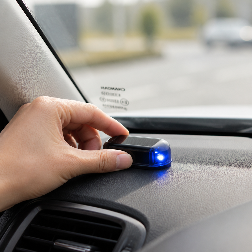 Solar-Powered Blinking LED Car Alarm Light