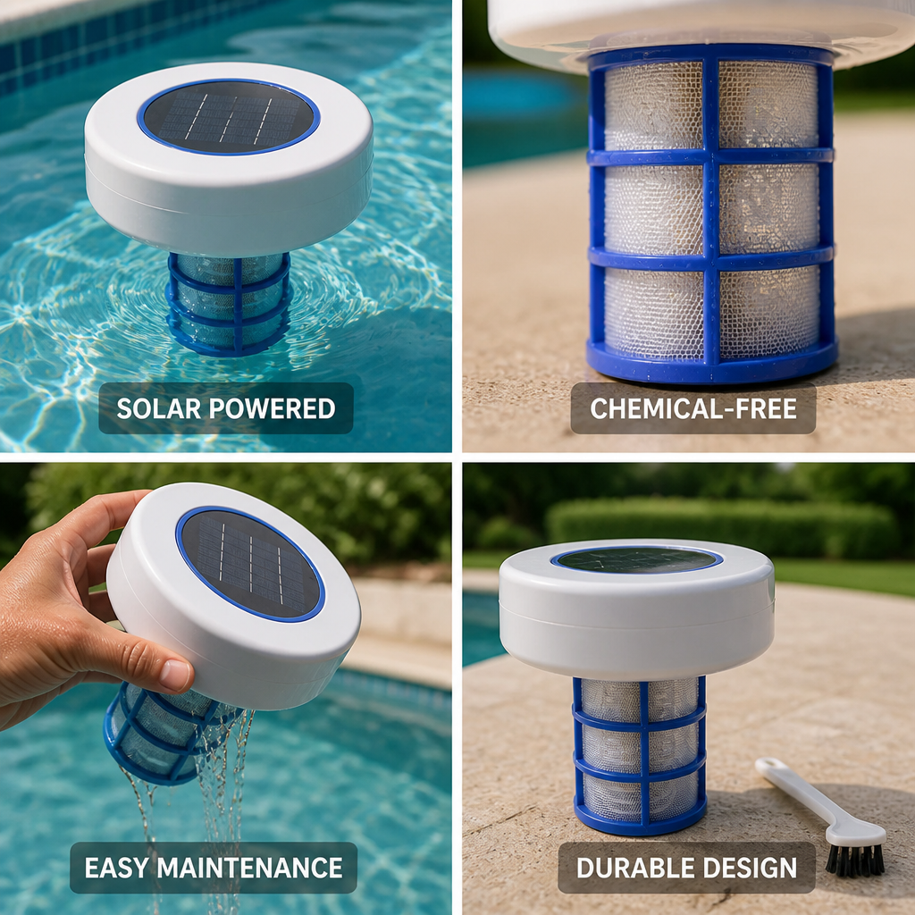 Solar-Powered Chemical-Free Floating Pool Ionizer