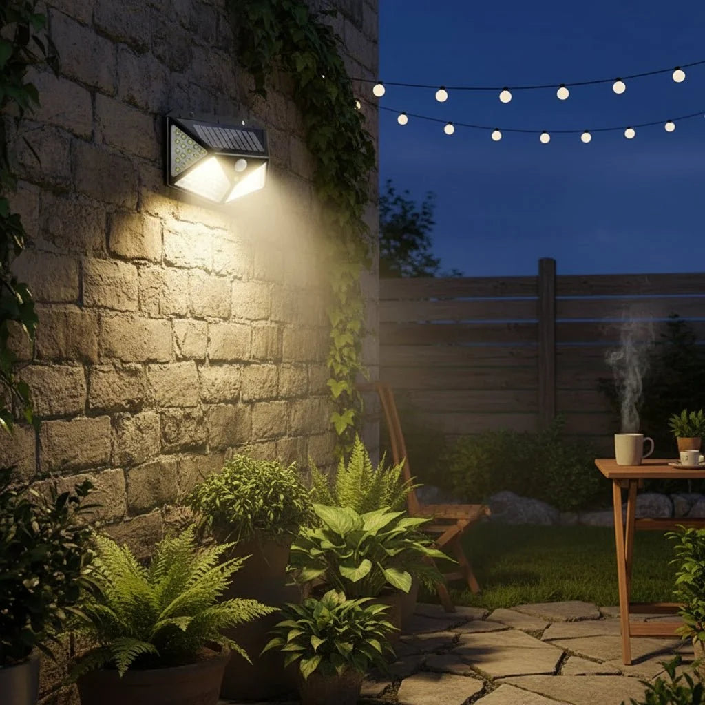 Solar Security Light Motion-Activated LED Outdoor Use