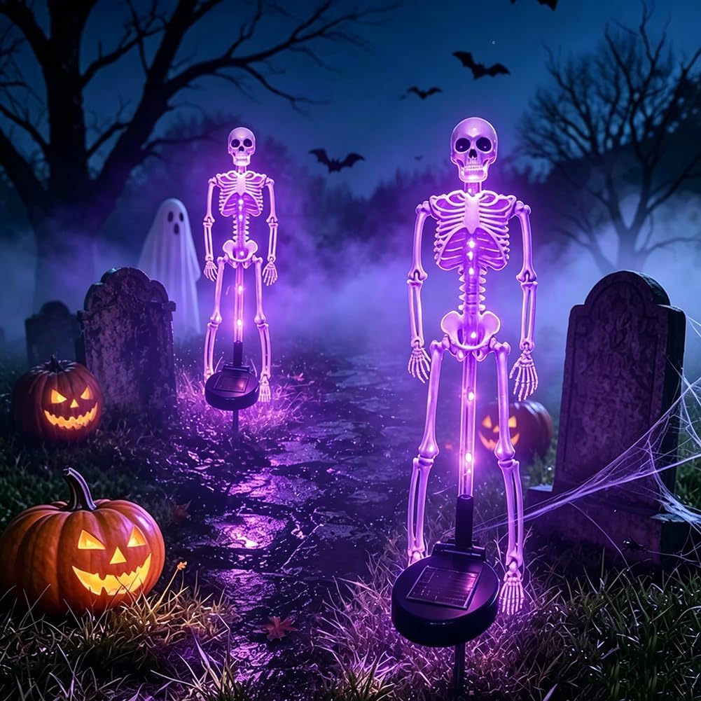 Solar Stake Lights Skeleton Set of 2
