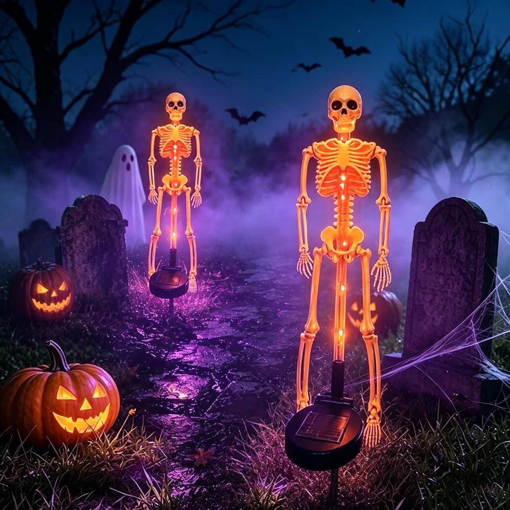 Solar Stake Lights Skeleton Set of 2