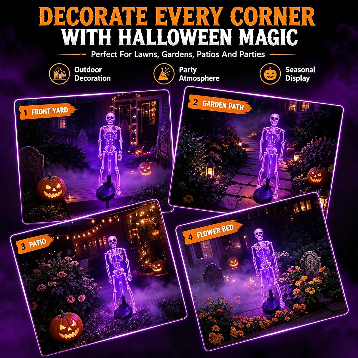 Solar Stake Lights Skeleton Set of 2