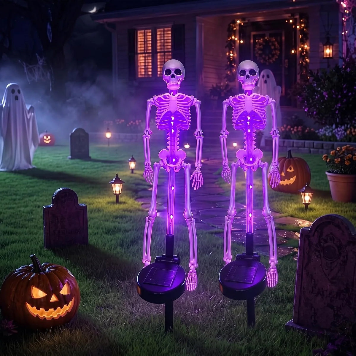 Solar Stake Lights Skeleton Set of 2
