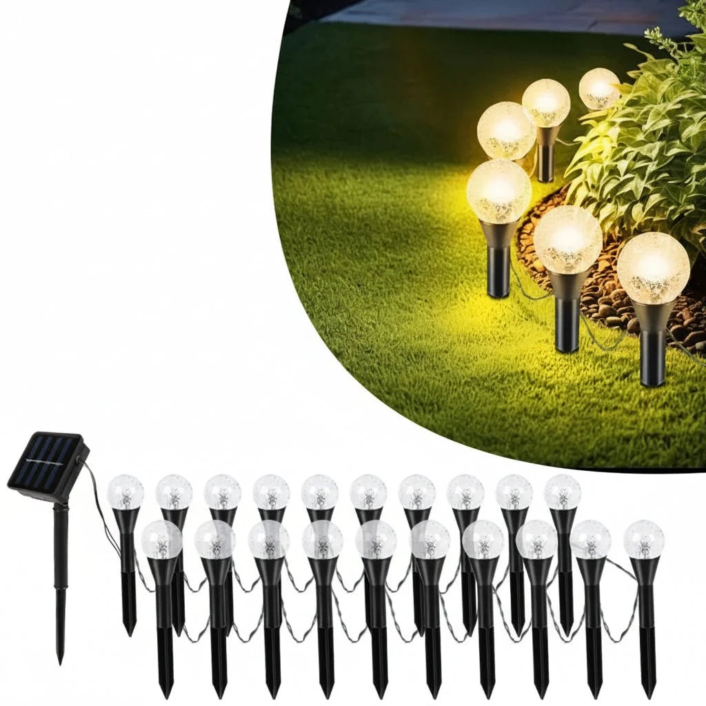 Solar String Lights Solar-Powered IP65 Waterproof 20 Warm White LEDs