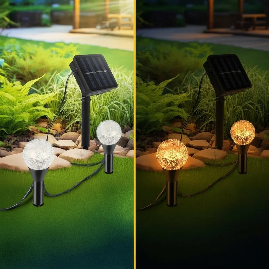 Solar String Lights Solar-Powered IP65 Waterproof 20 Warm White LEDs