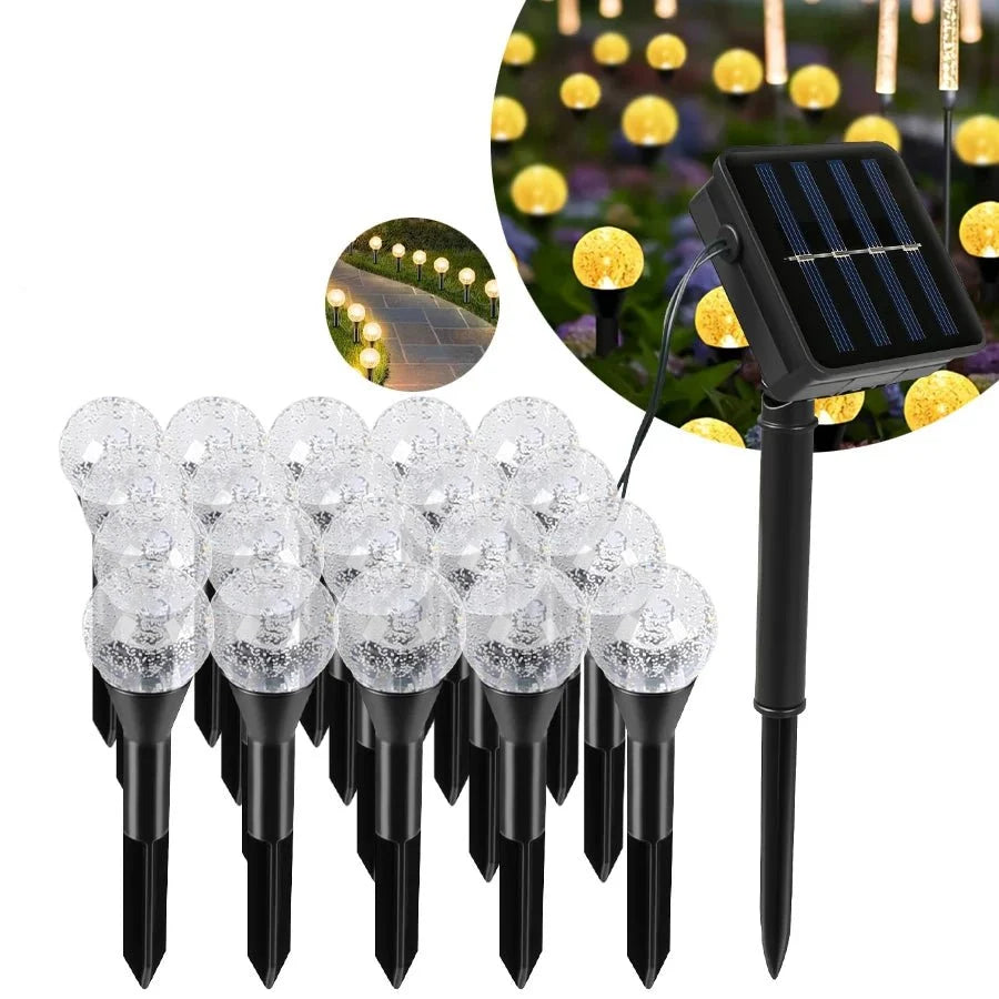 Solar String Lights Solar-Powered IP65 Waterproof 20 Warm White LEDs