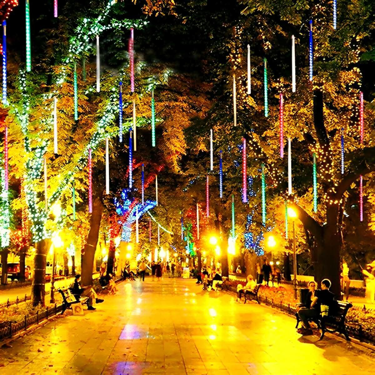 Solar Tree String Lights Solar-Powered Meteor Effect IP65 Waterproof