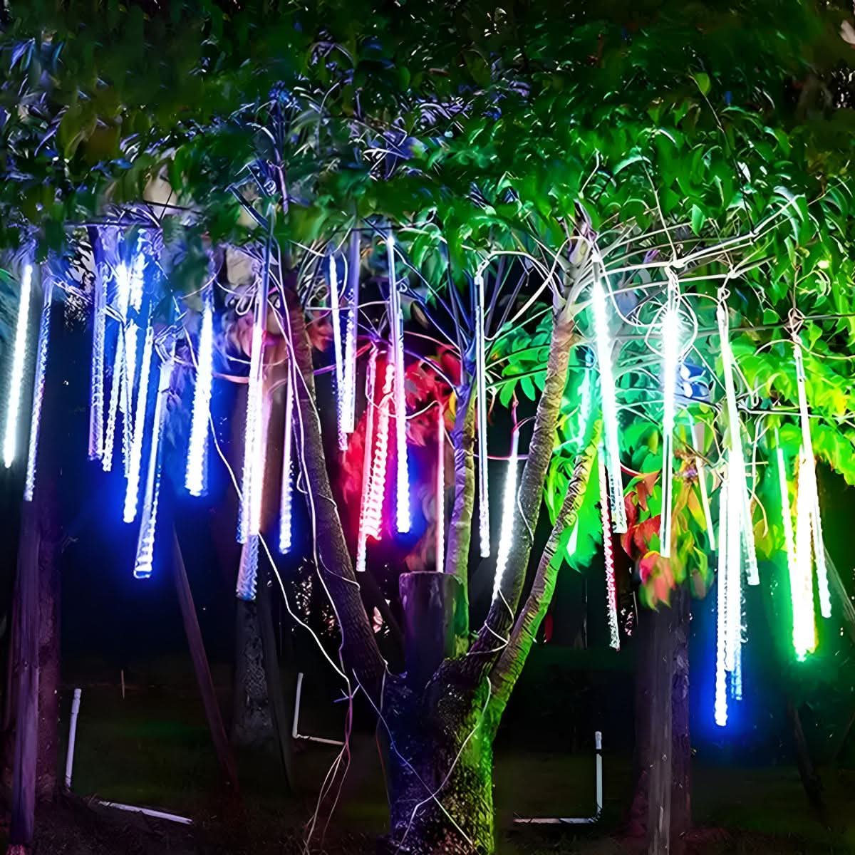 Solar Tree String Lights Solar-Powered Meteor Effect IP65 Waterproof
