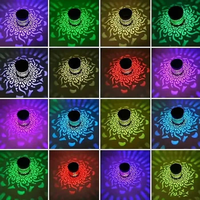 Solar Wall Light Mandala Projection Dusk-to-Dawn Sensor
