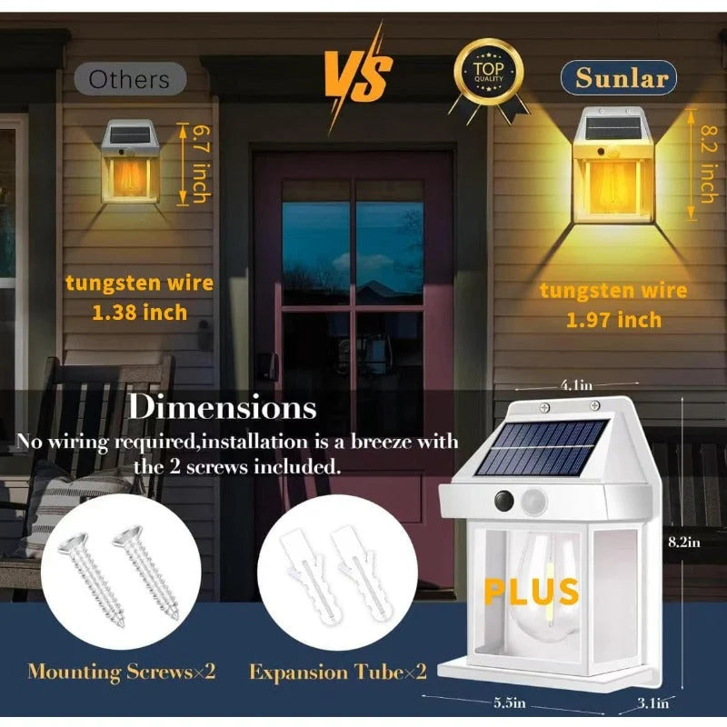 Solar Wall Light Motion Sensor IP65 Weatherproof