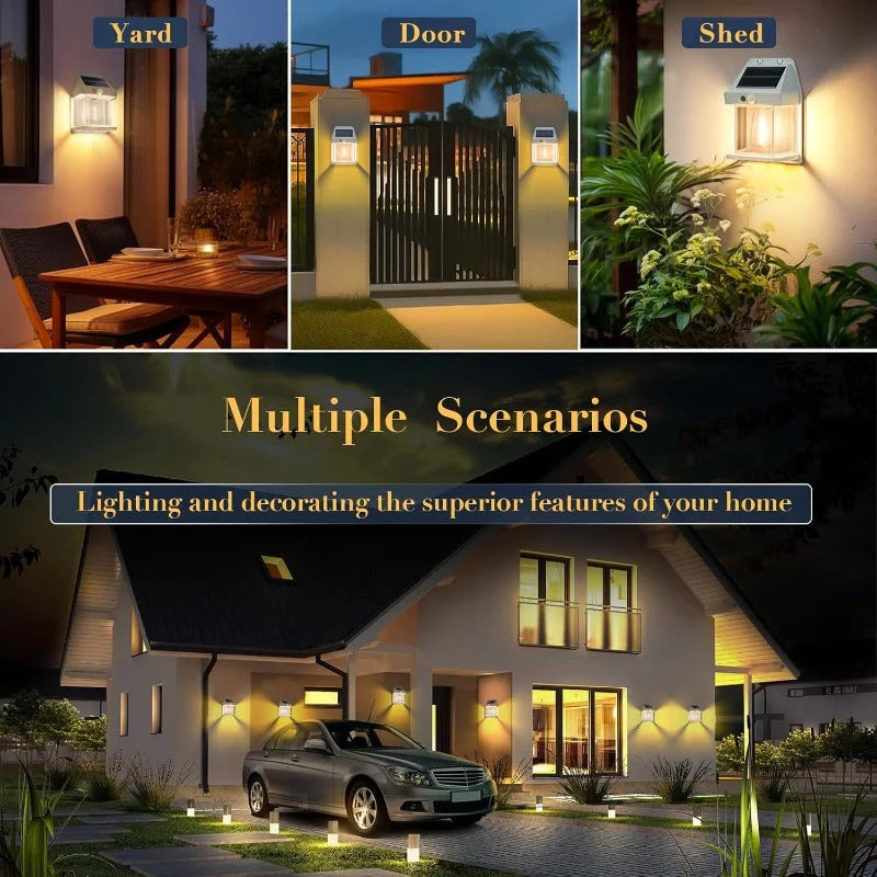 Solar Wall Light Motion Sensor IP65 Weatherproof