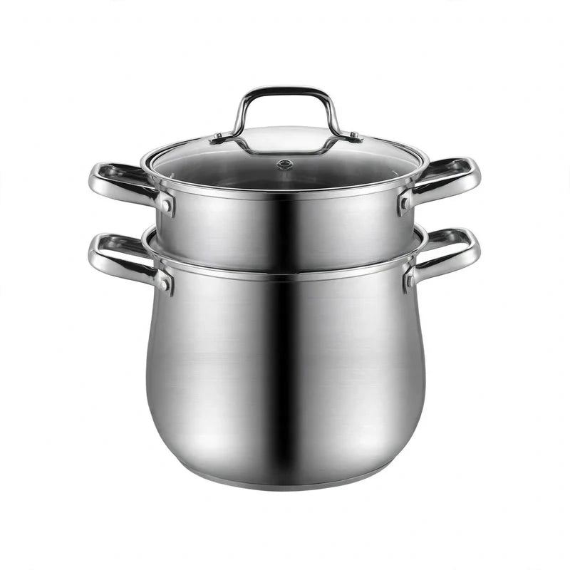 Soup Pot 304 Stainless Steel Glass Lid Induction-Compatible