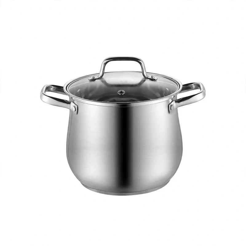 Soup Pot 304 Stainless Steel Glass Lid Induction-Compatible