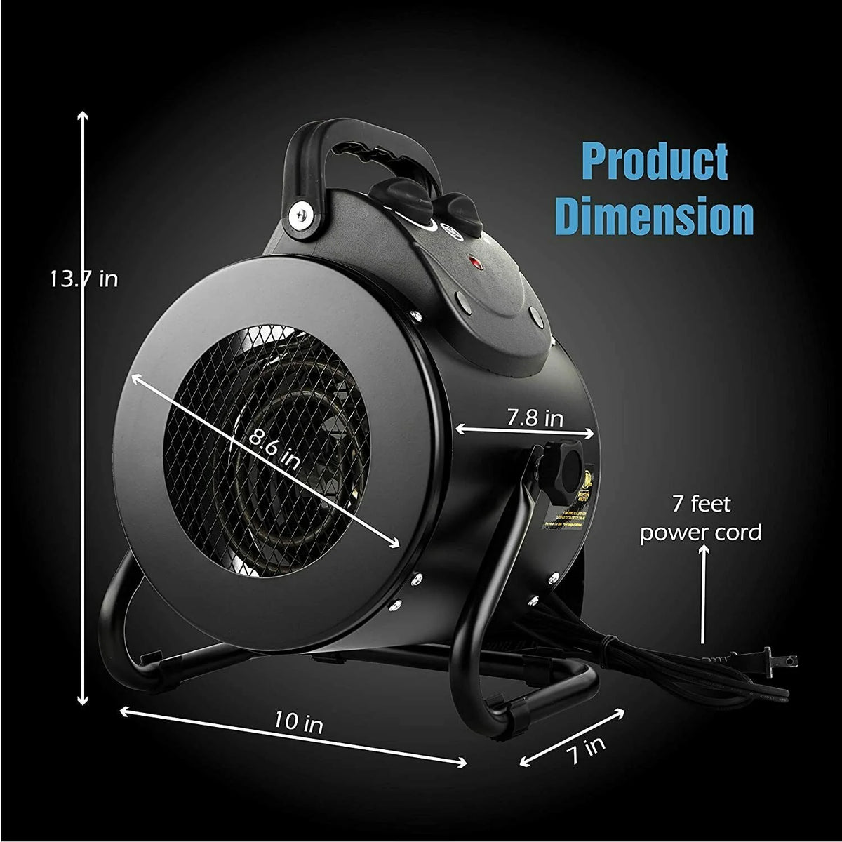 Space Heater 1500W Splash Resistant Analog Thermostat