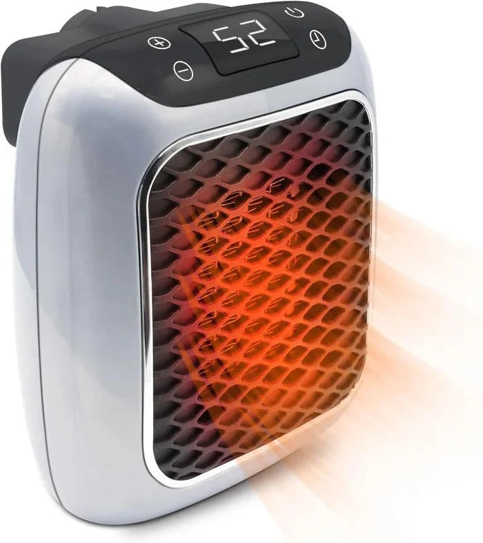 Space Heater Plug-In Ceramic 800W Adjustable Thermostat 12-Hour Timer