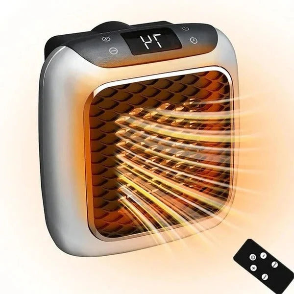 Space Heater Plug-In Ceramic 800W Adjustable Thermostat 12-Hour Timer