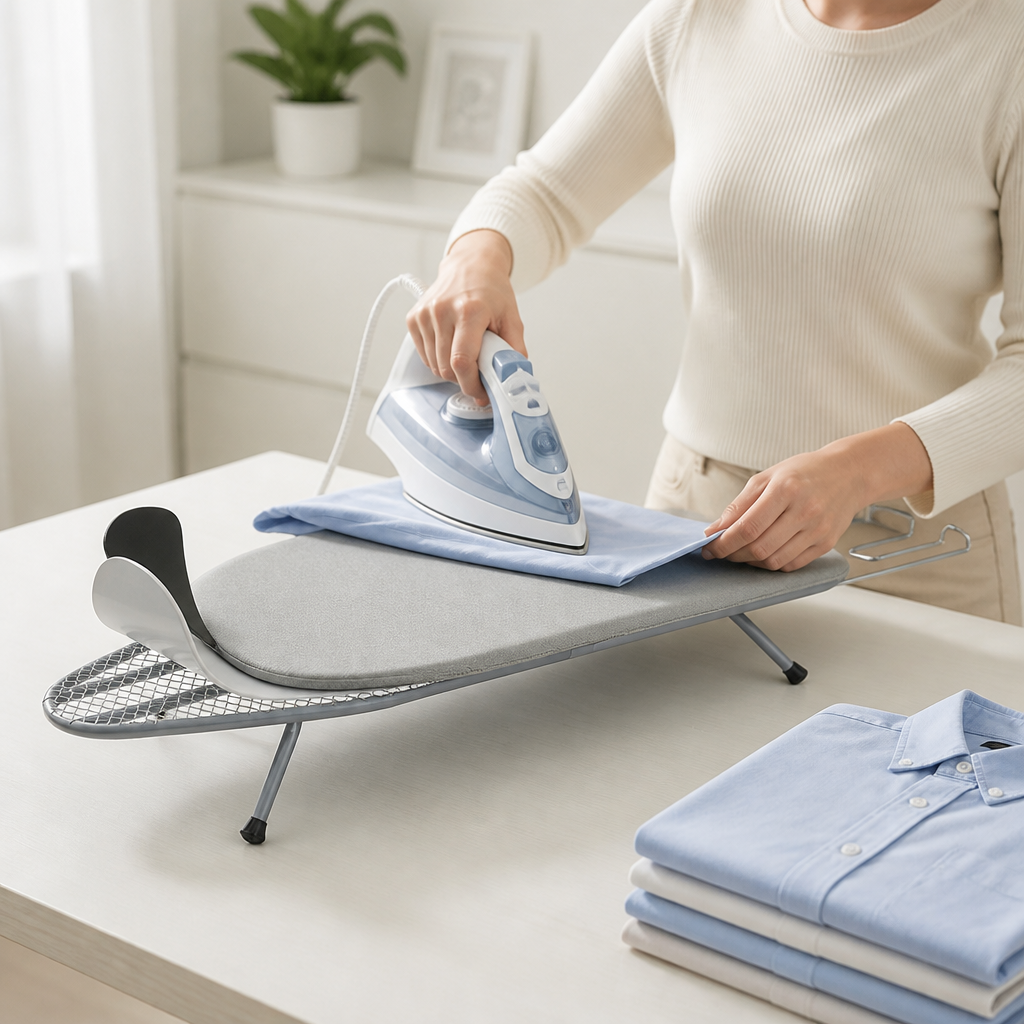 Space-Saving Foldable Tabletop Ironing Board