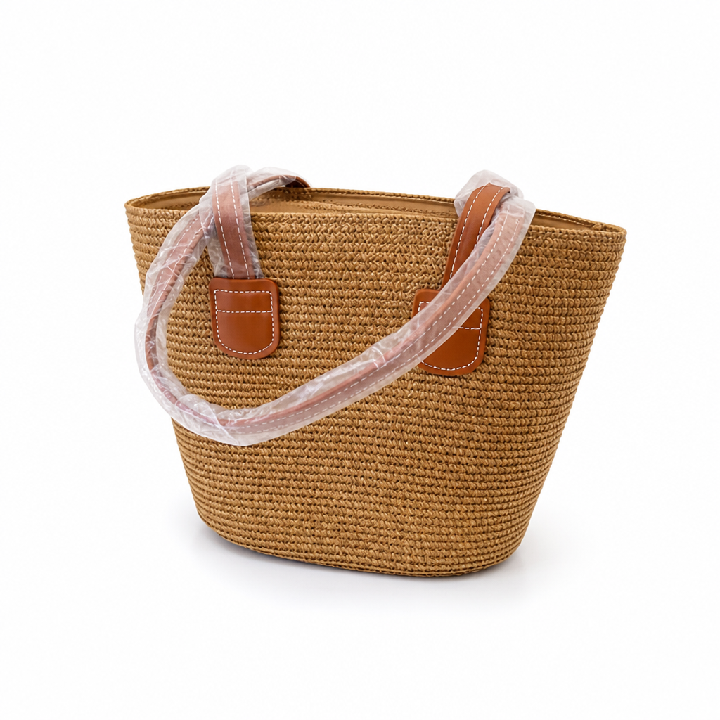 Spacious Durable Woven Tote Bag (Ergonomic Handles)