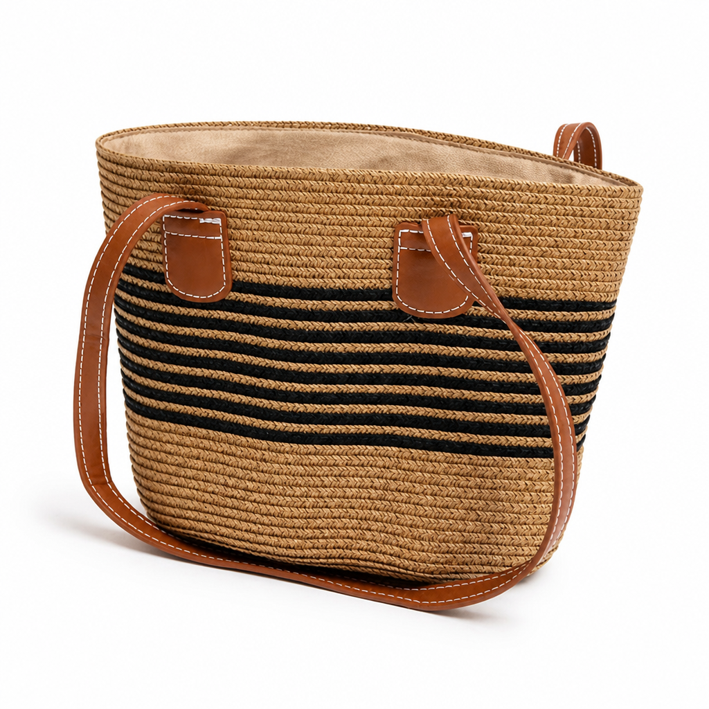 Spacious Durable Woven Tote Bag (Ergonomic Handles)