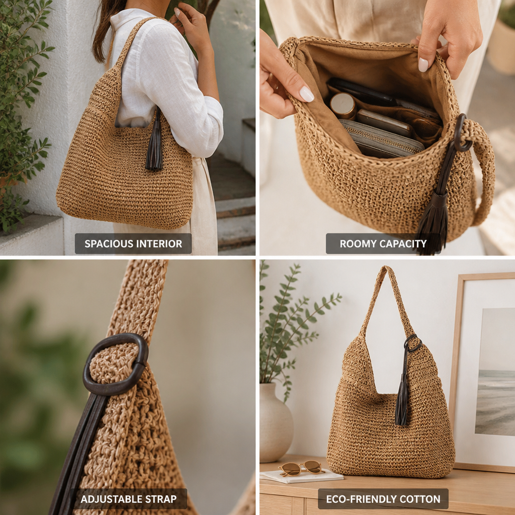 Spacious Eco-Friendly Cotton Handbag (Adjustable Strap)