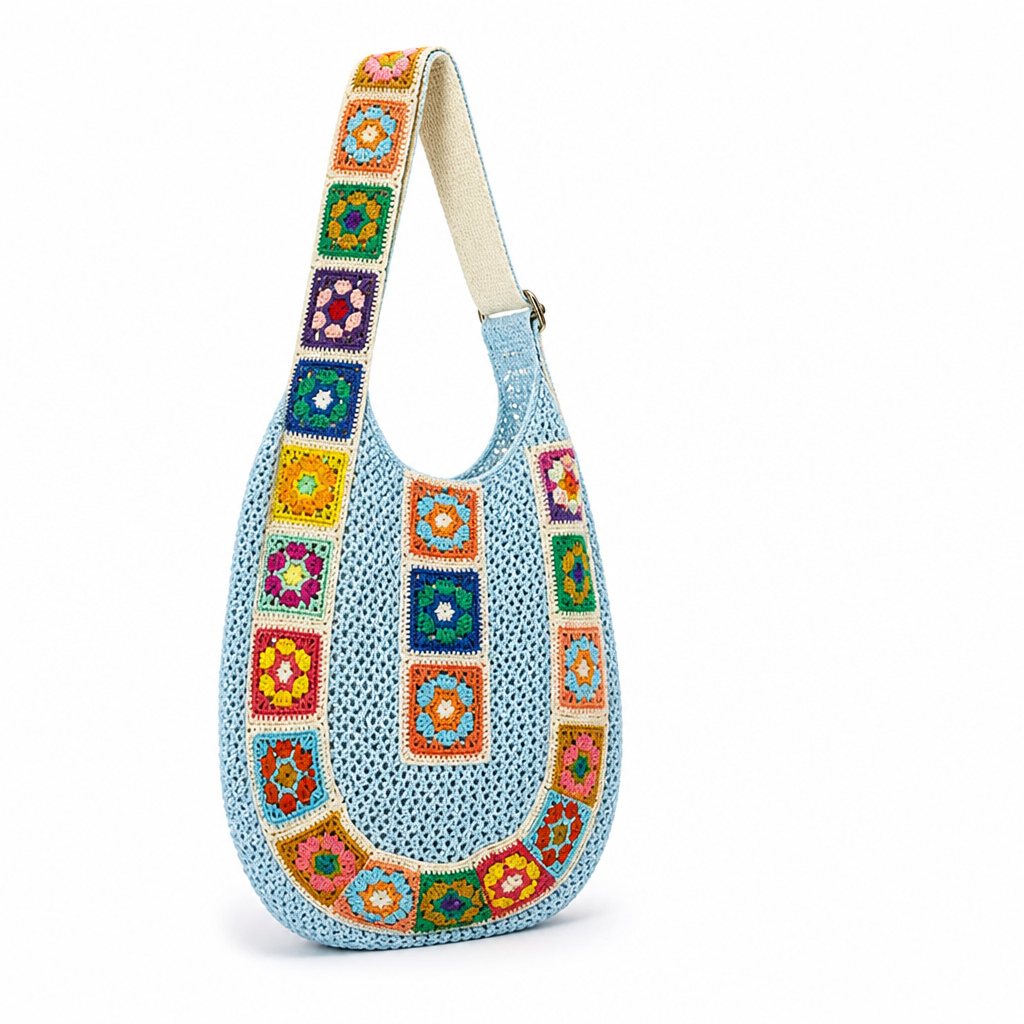 Spacious Eco-Friendly Crochet Sling Bag (Adjustable Strap)