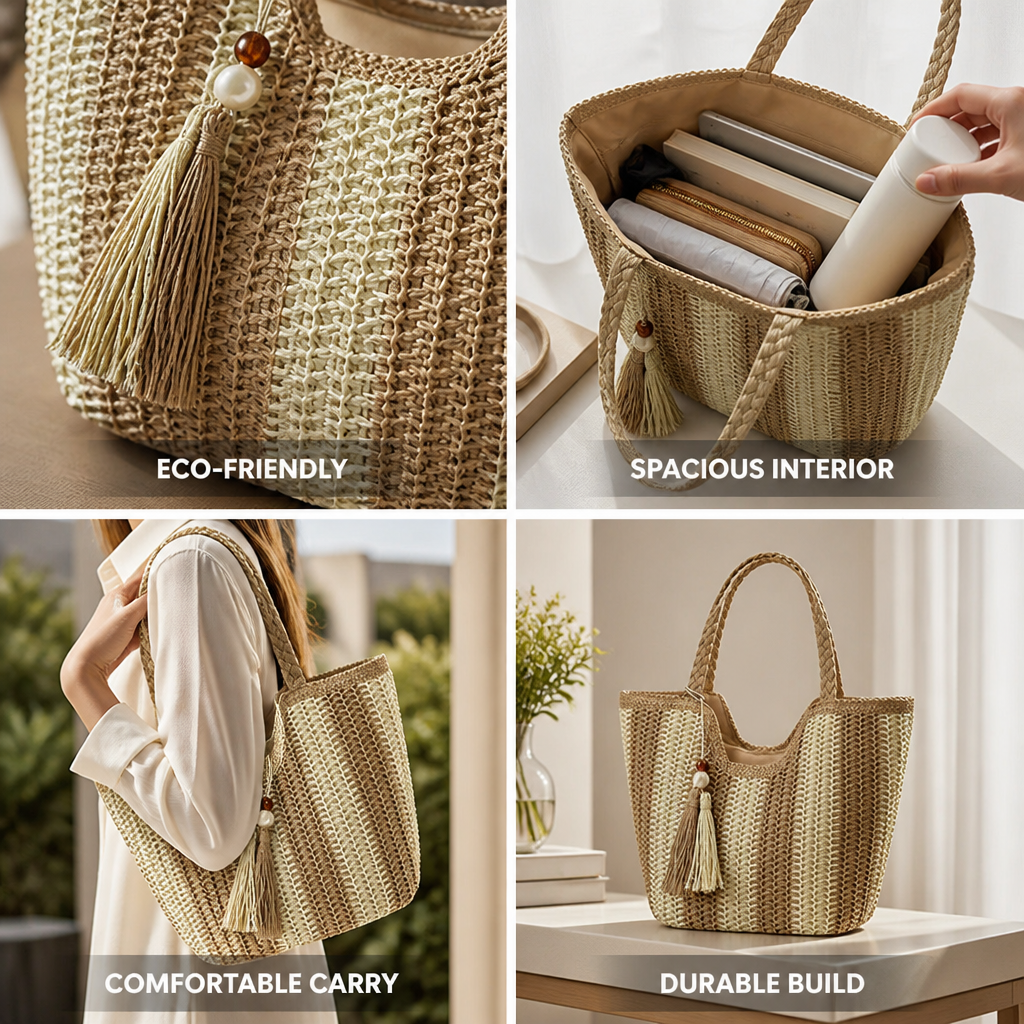 Spacious Eco-Friendly Woven Tote Bag