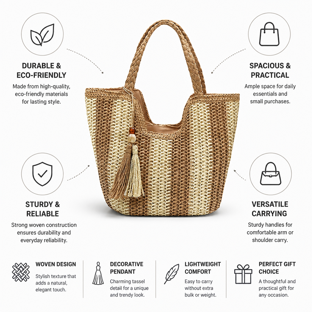 Spacious Eco-Friendly Woven Tote Bag