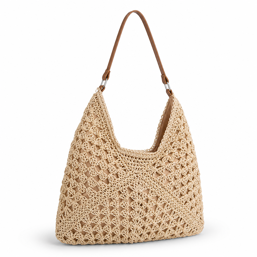 Spacious Handcrafted Macrame Hobo Bag
