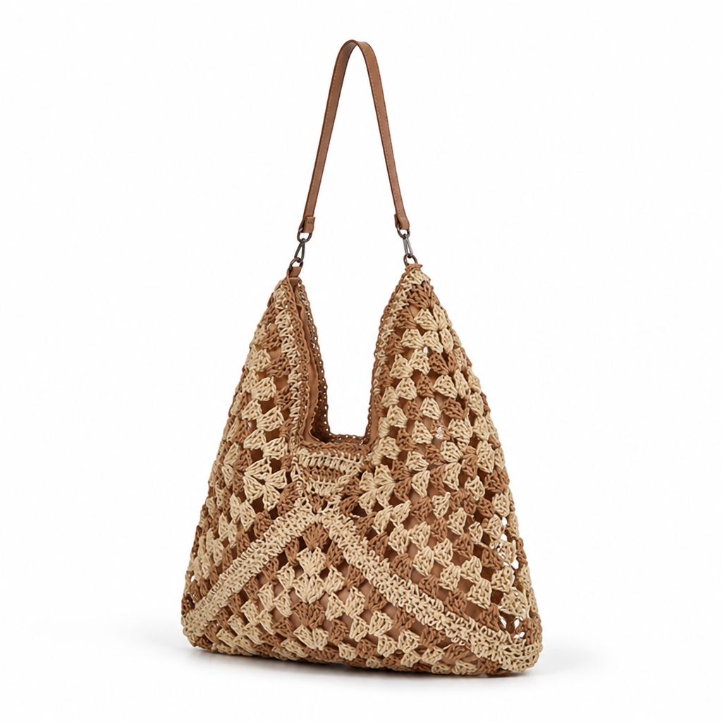 Spacious Handcrafted Macrame Hobo Bag