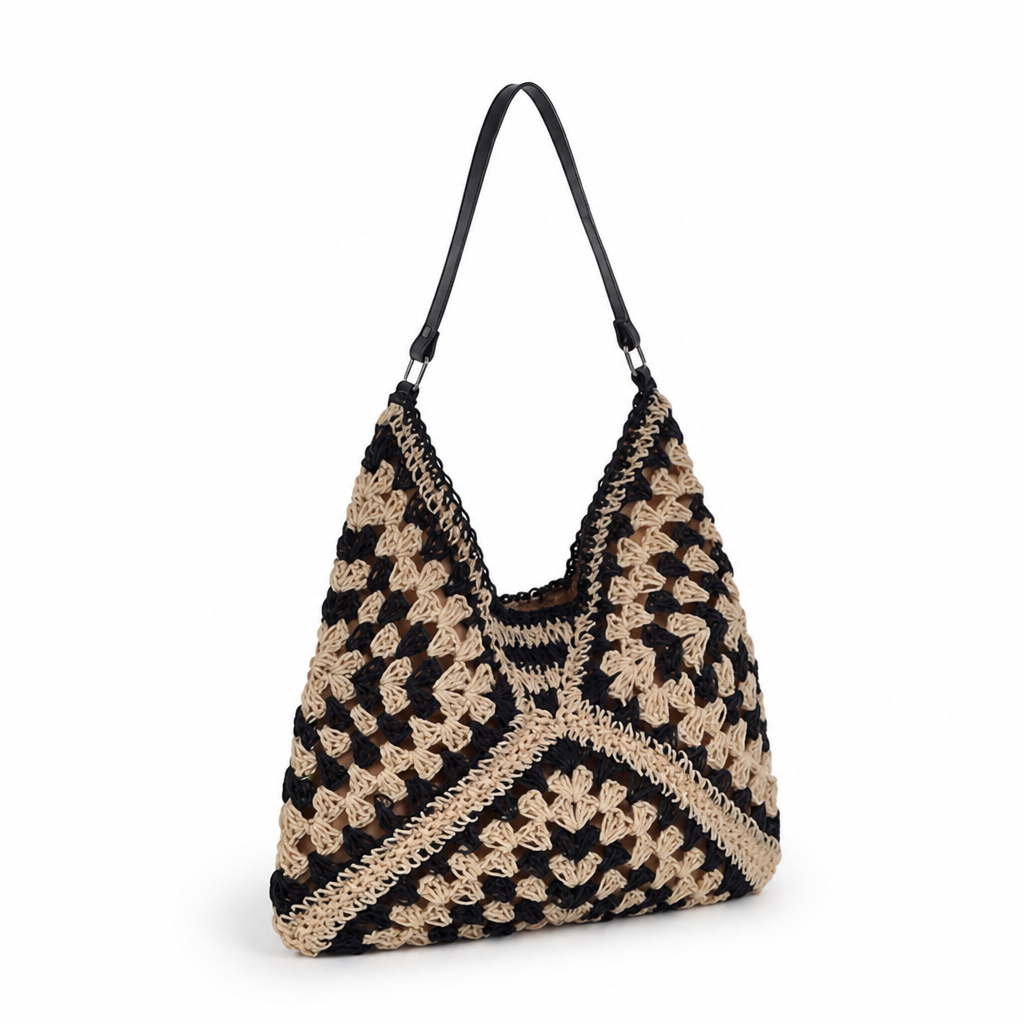 Spacious Handcrafted Macrame Hobo Bag