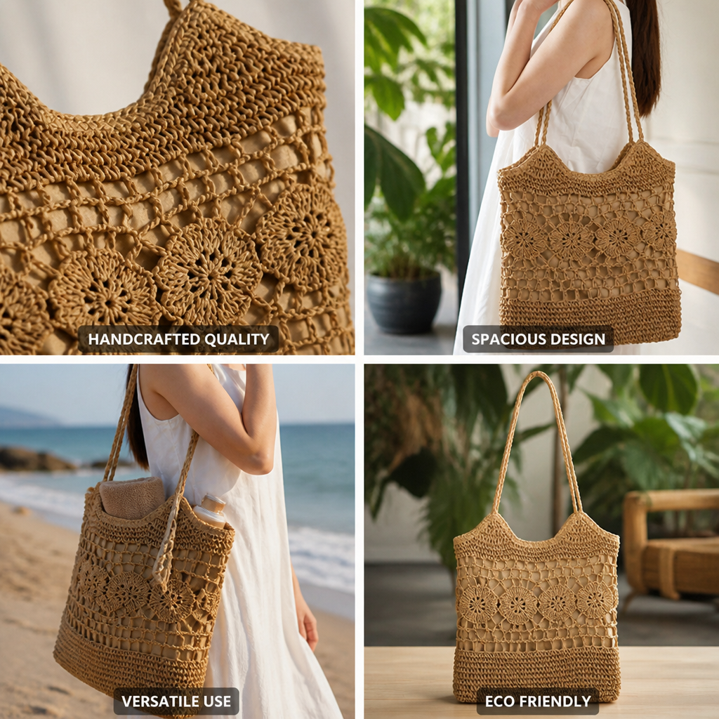 Spacious Handcrafted Macrame Tote Bag