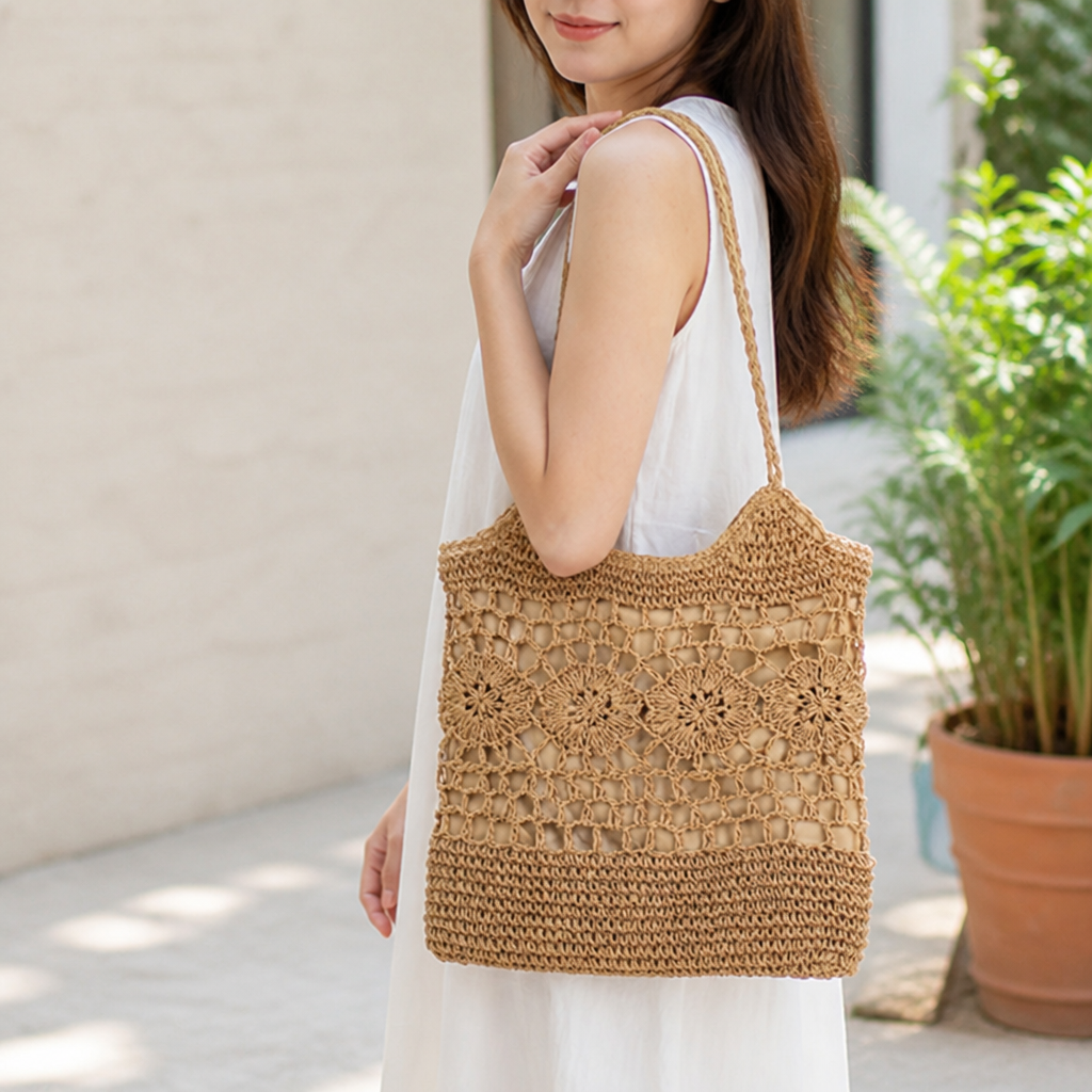 Spacious Handcrafted Macrame Tote Bag