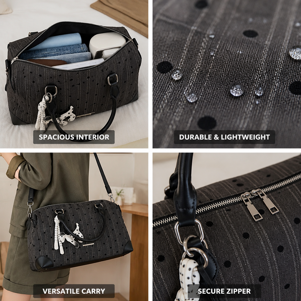 Spacious Lightweight & Durable Overnight Travel Bag (Detachable Strap)