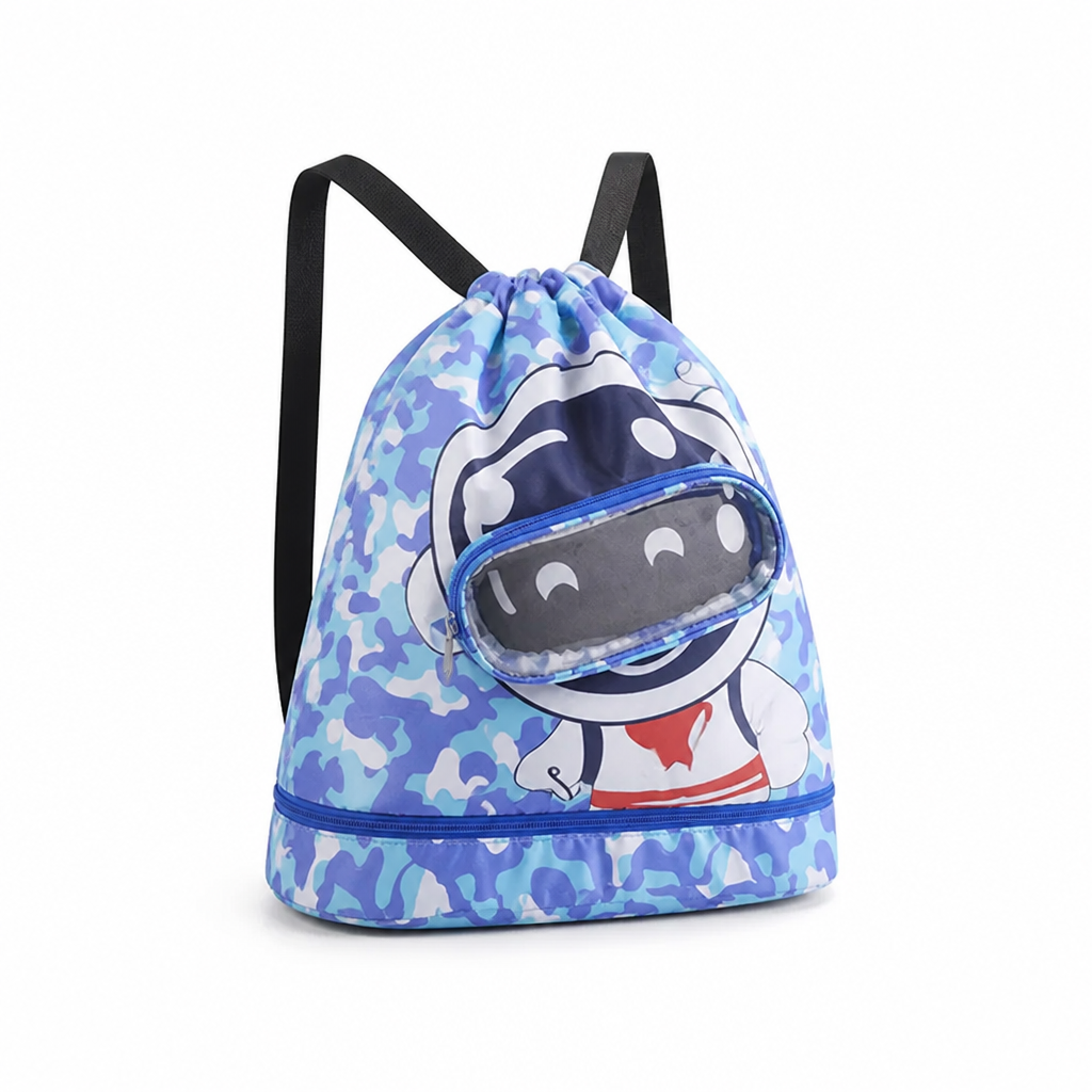 Spacious & Lightweight Kids Drawstring Backpack (Astronaut Graphic)