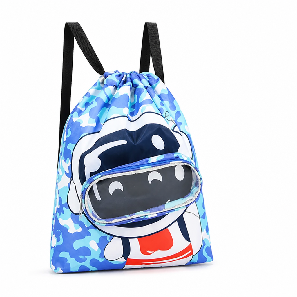 Spacious & Lightweight Kids Drawstring Backpack (Astronaut Graphic)