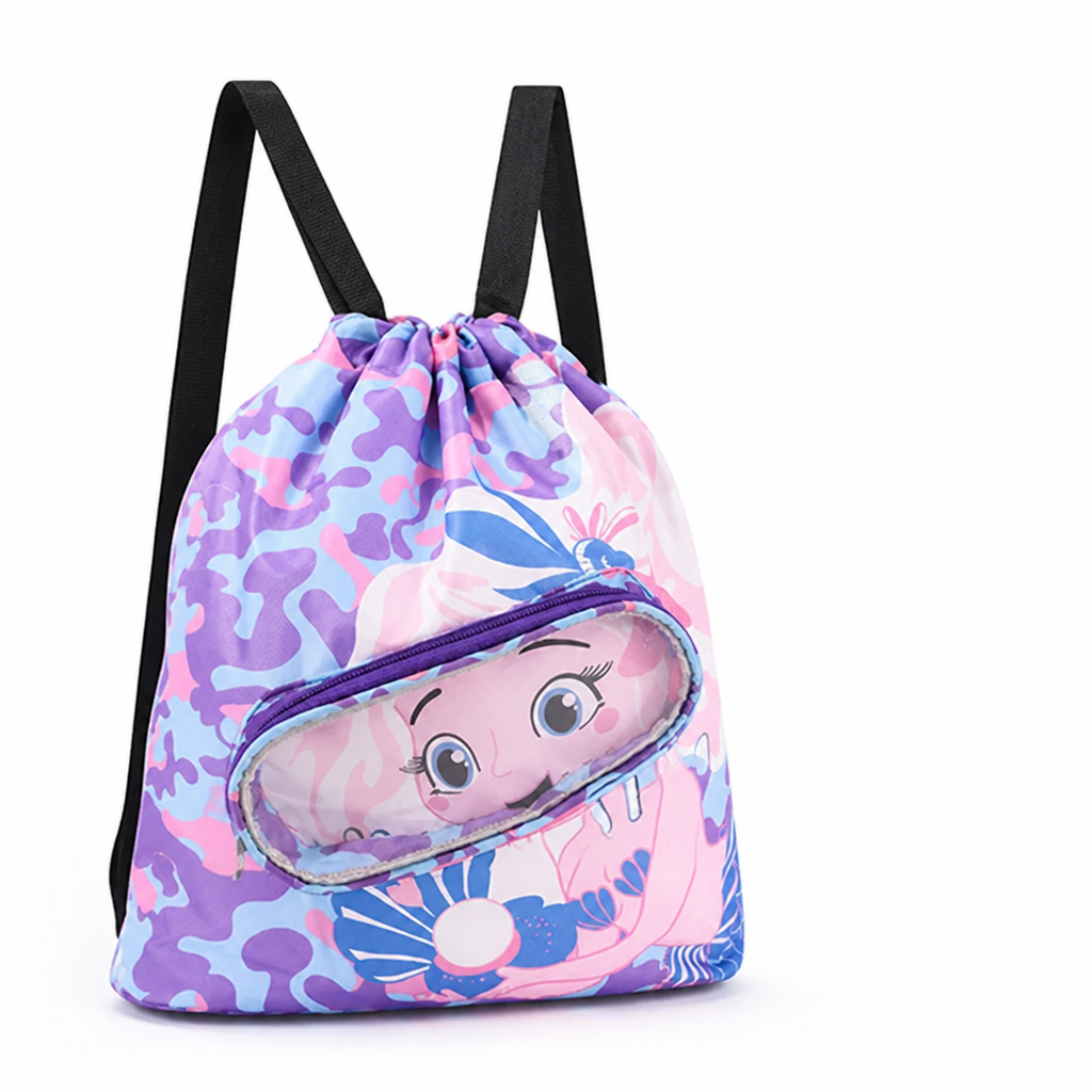 Spacious & Lightweight Kids Drawstring Backpack (Astronaut Graphic)