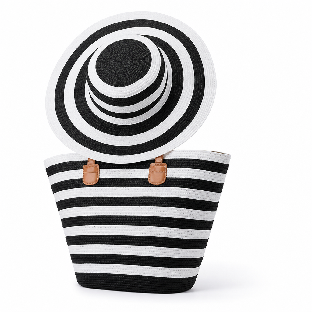 Spacious Lightweight Sun-Protective Beach Bag & Hat Set