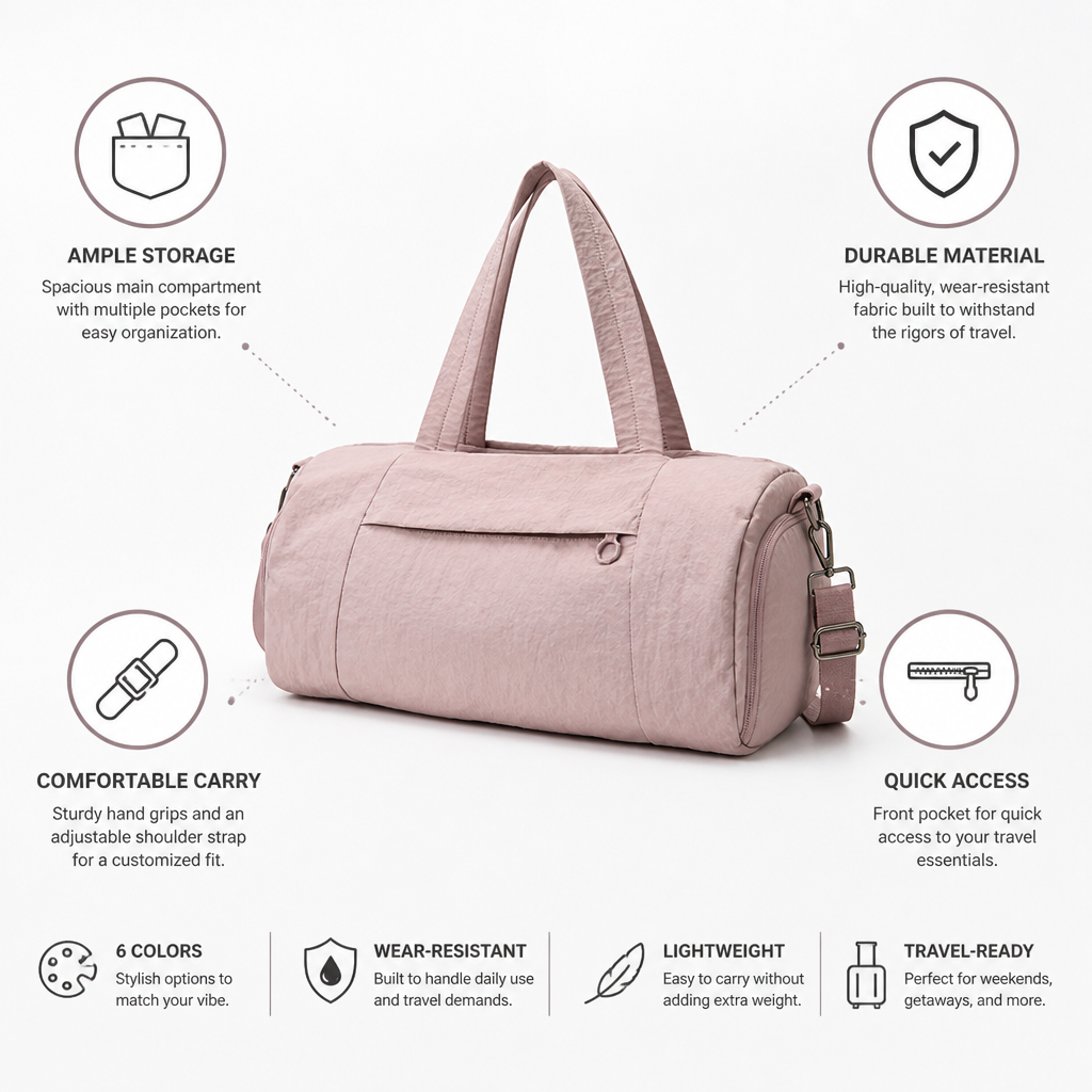 Spacious Multiple-Pocket Durable Travel Duffle Bag