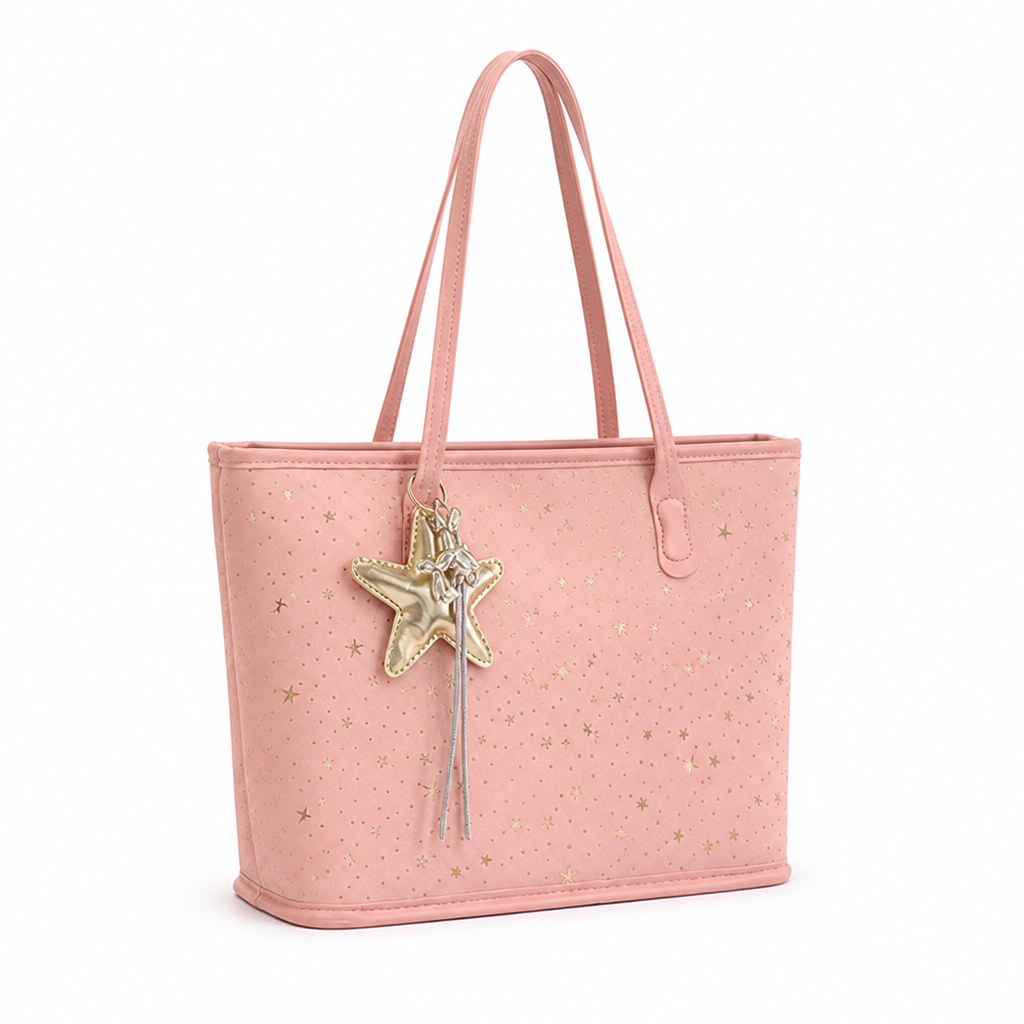 Spacious Star-Print Tote Bag