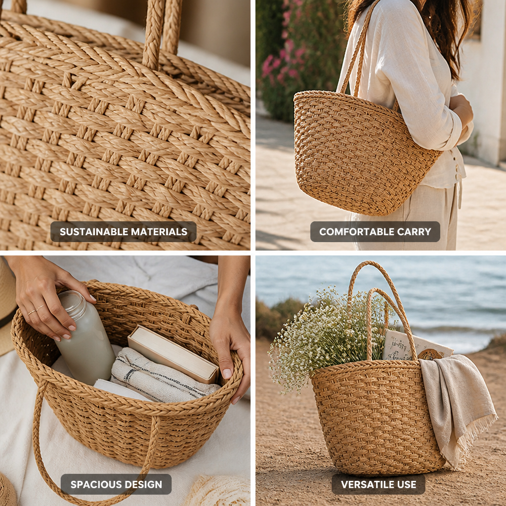 Spacious & Sustainable Woven Shopping Bag