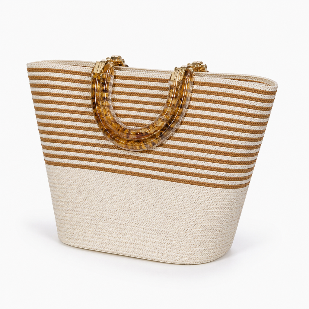 Spacious Transparent-Handle Handbag