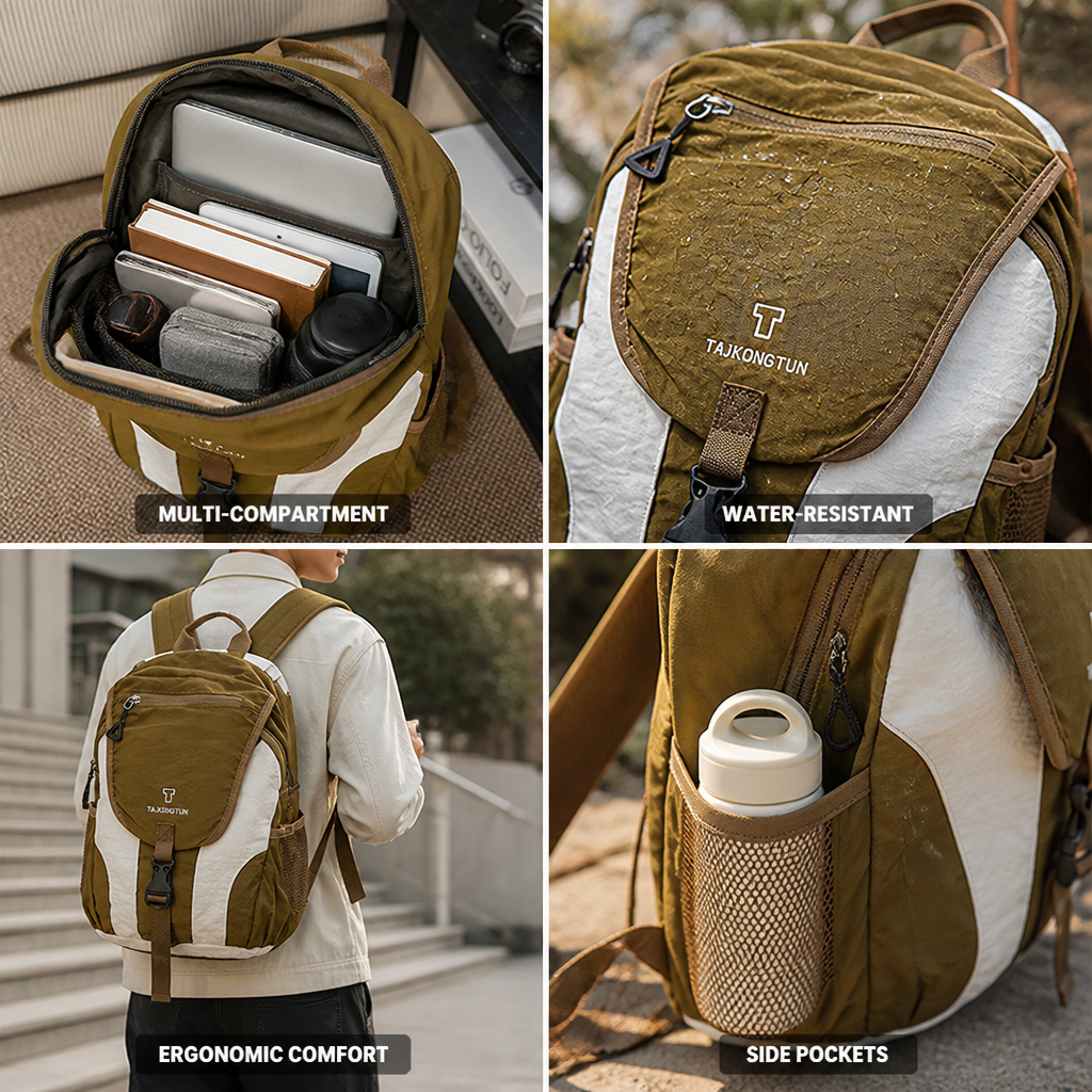 Spacious Water-Resistant Multi-Compartment Backpack