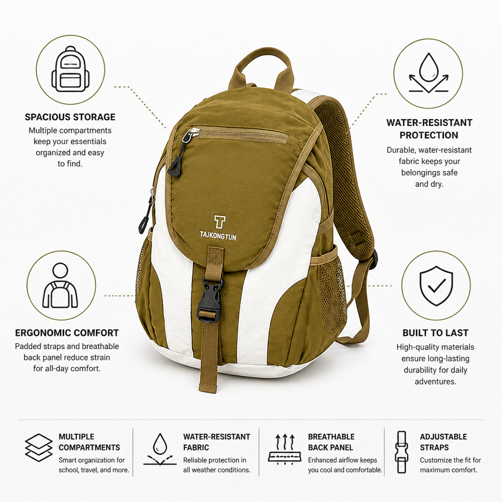 Spacious Water-Resistant Multi-Compartment Backpack
