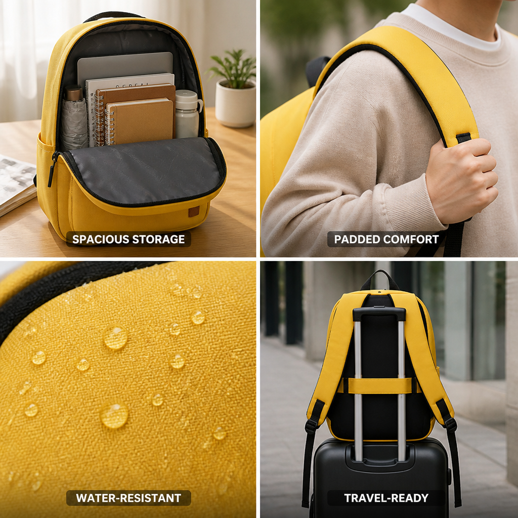 Spacious & Water-Resistant Travel Backpack