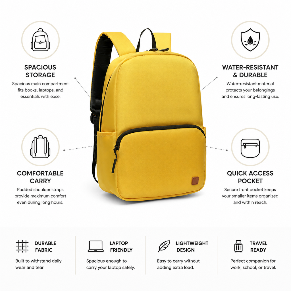 Spacious & Water-Resistant Travel Backpack