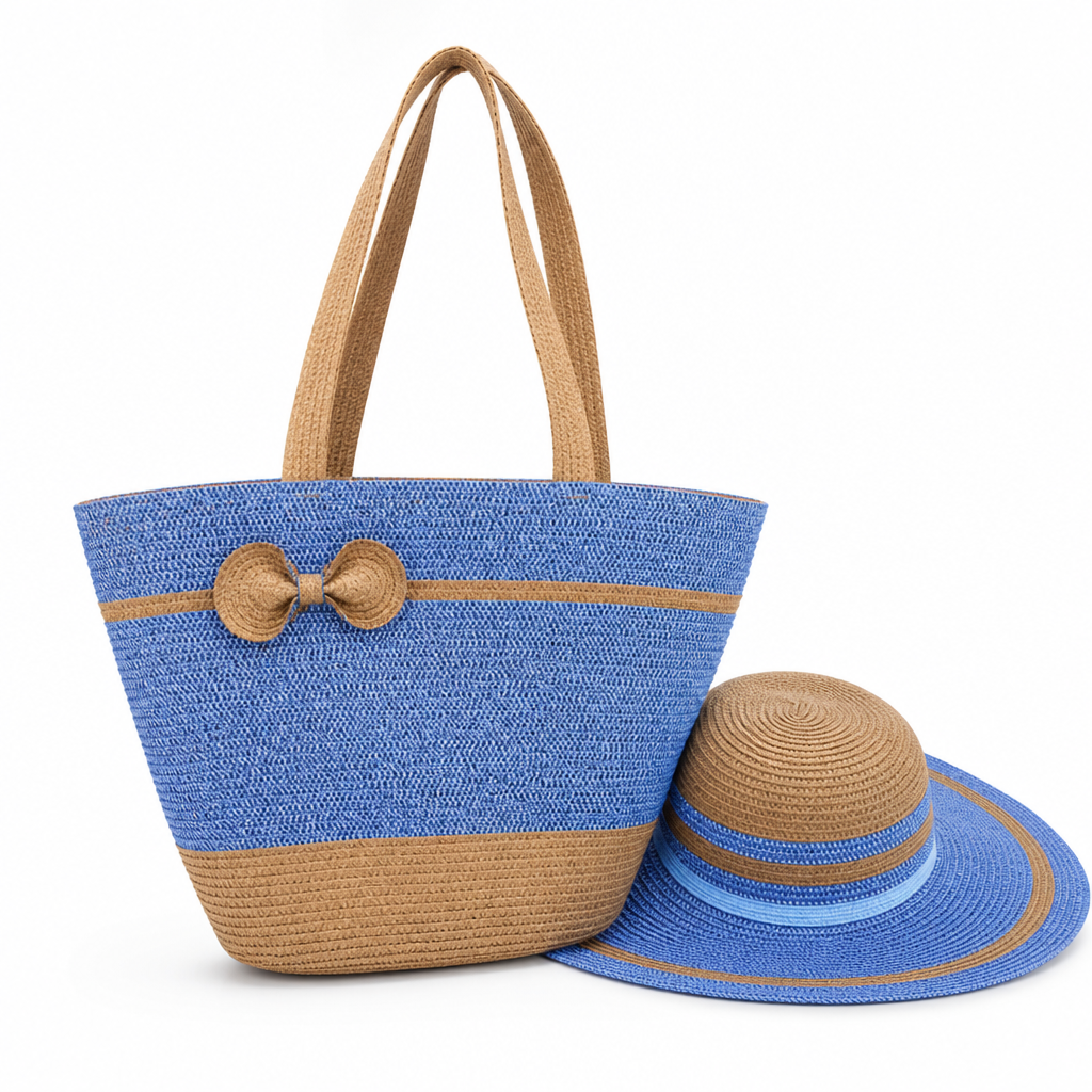 Spacious Woven Straw Beach Tote (45×28×14 cm)