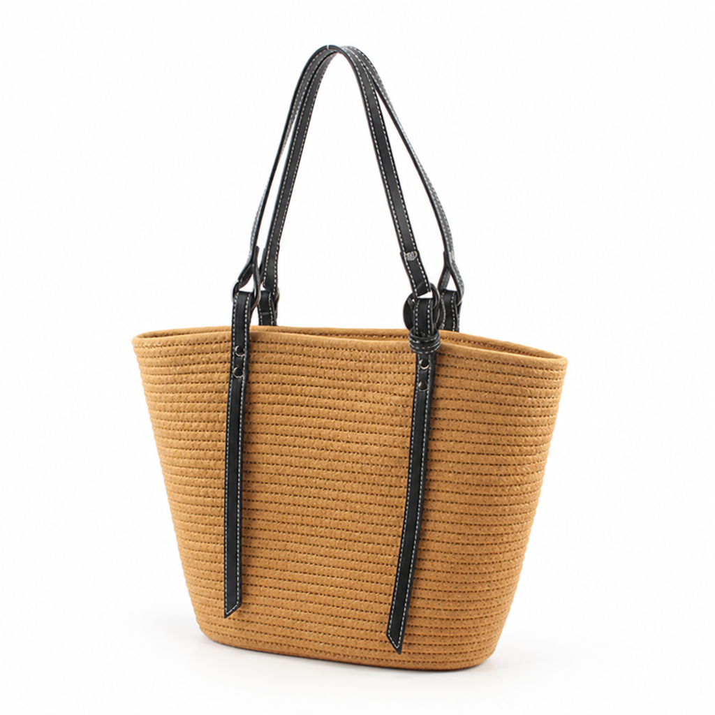 Spacious Woven Tote Bag (Reinforced Handles)